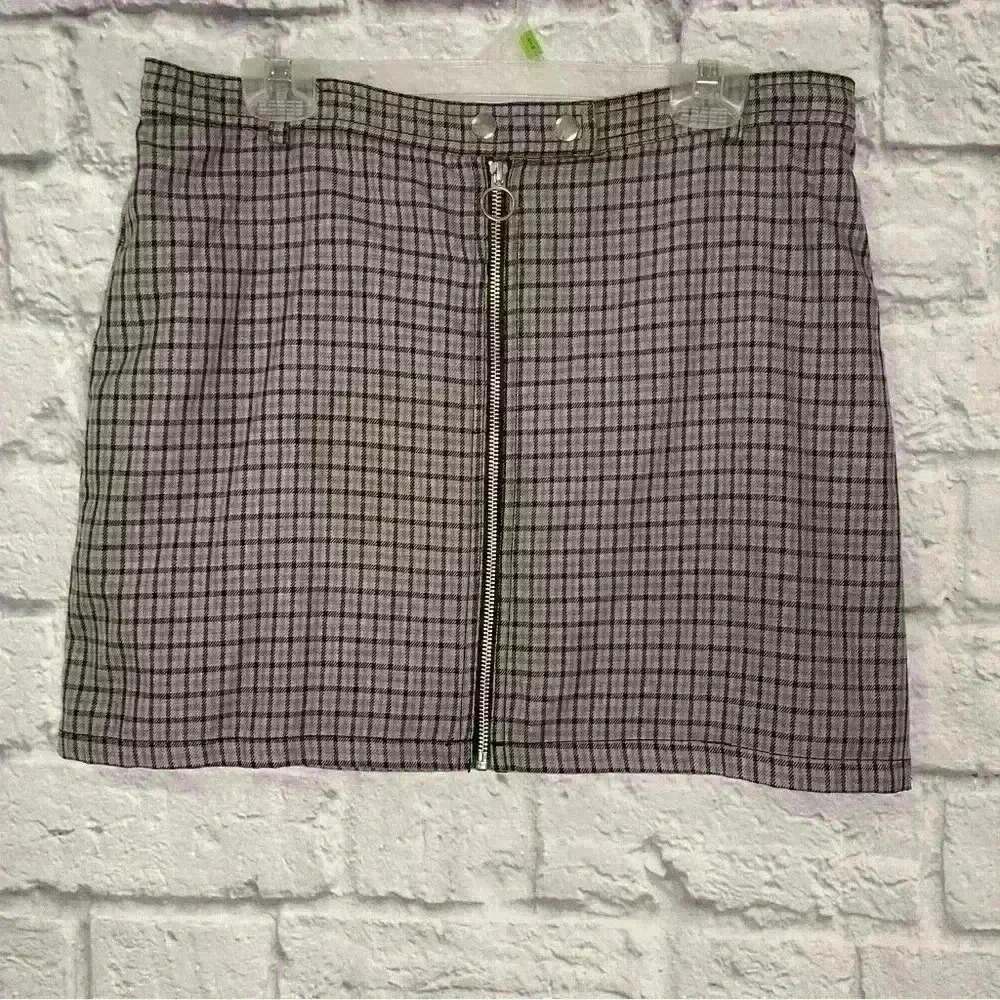 Wild Fable Purple/ Black Plaid Mini Skirt L